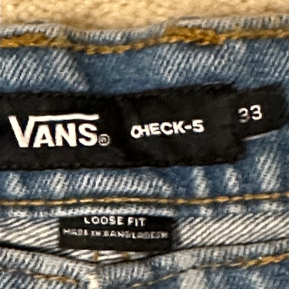 Vintage Vans Check -5 Blaze loose denim jeans featuring flame print size 33x31 - Picture 2 of 12
